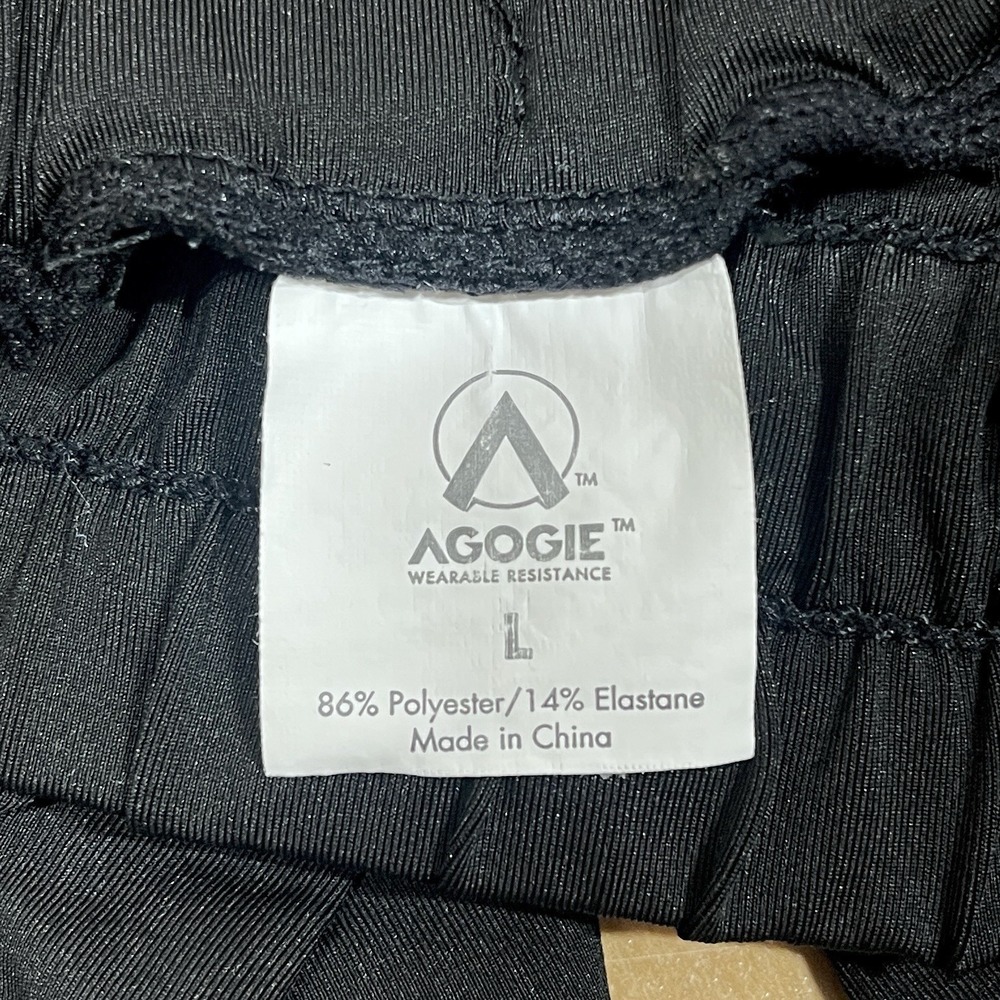Agogie Wearable Resistance Band +20 Leggings Womens L Black Ruched Training Pant - Picture 8 of 8